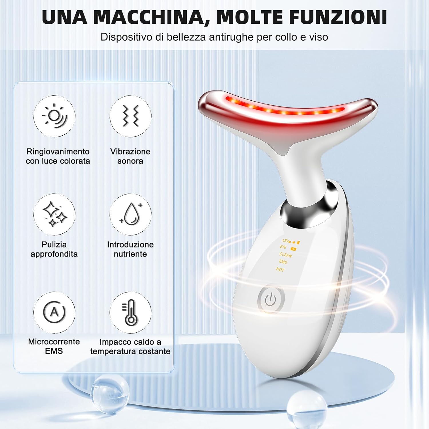 Massaggiatore Viso e Collo Anti-Età EMS