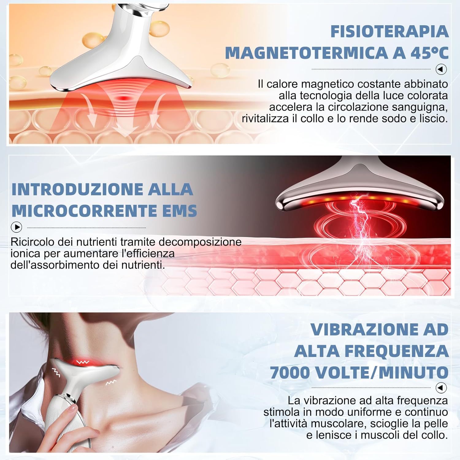 Massaggiatore Viso e Collo Anti-Età EMS