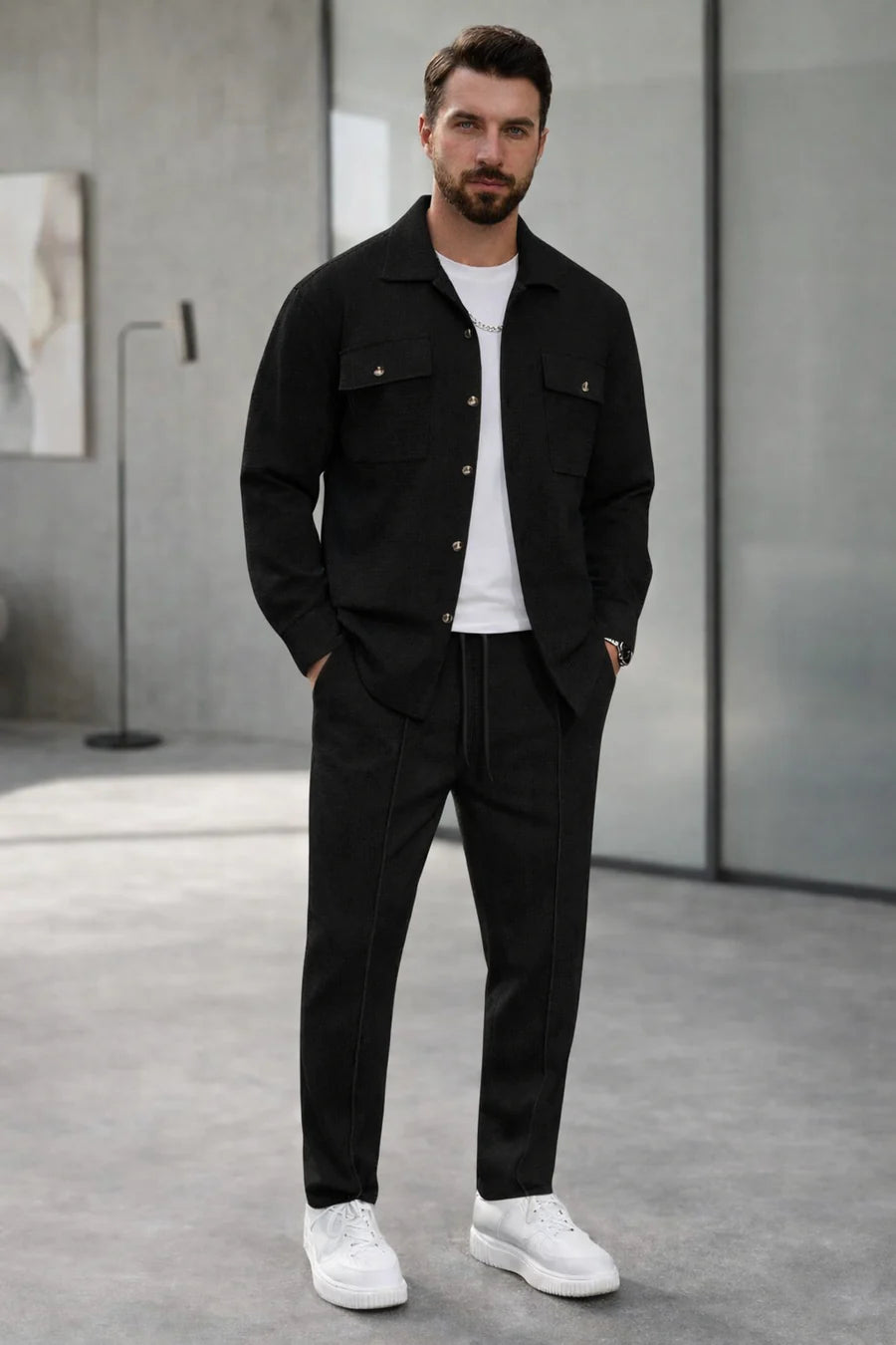 Completo Uomo Elegante Casual 2 Pezzi